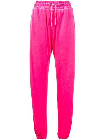 Alexandre Vauthier - rhinestone-drawstring velvet track pants - women - Polyester/Polyester/Elastane/Elastane - M - Pink