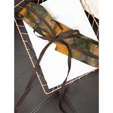 3.29超級時裝發布黃花暈染腰封桑蠶絲真絲香云紗正反面花色腰帶