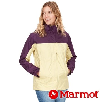 【Marmot】女單件式防水連帽外套『小麥黃/無花紫』46700 戶外 露營 登山 健行 休閒 時尚 保暖 防水 連帽外套