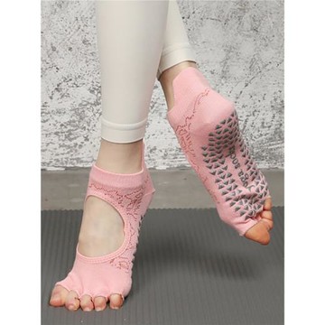 2雙裝五趾春夏薄款露趾露背普拉提瑜伽襪子防滑專業女純棉運動襪