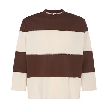 Sunnei - Cream And Brown Cotton T-shirt
