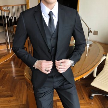 2024西蒙韓版西服套裝男士修身商務休閑職業正裝結婚新郎西裝外套