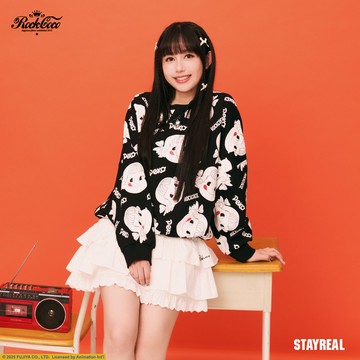 ROCKCOCO x PEKO滿滿寬版長袖T - 黑