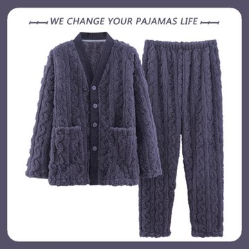 2025年睡衣男士秋冬款冬季珊瑚絨加厚款加絨法蘭絨韓版家居服套裝