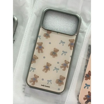 ✨防摔手機殼✨卡通蝴蝶結小熊蘋果17ProMax16/15/14滴膠手機殼女韓iPhone131211