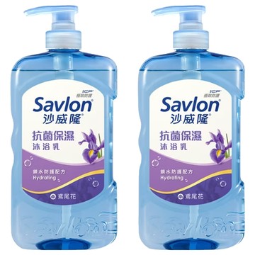 Savlon 沙威隆 抗菌保濕沐浴乳 鳶尾花 三重保濕配方 弱酸性 溫和親膚  850g  2瓶