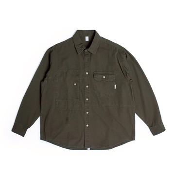 江戶勝｜男裝｜多袋寬版長袖襯衫