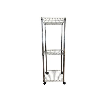 Top queen 【Top queen】45 x 45 x 140 cm 三層附輪鐵力士鍍鉻萬用收納架