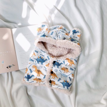 恐龍世界 手工高品質保暖炸毛熊帽寶寶帽