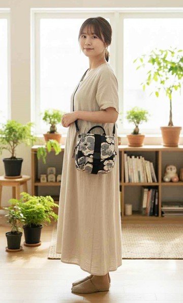 手提/斜背兩用包/夜影花語