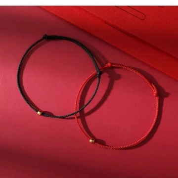 【唯家】小金豆情侶手鍊好運珠不掉色學生閨蜜本命年手工編織簡約手繩手飾