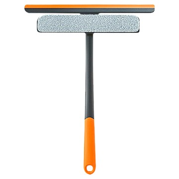 折疊刮窗清潔刷 ABS+海綿材質 雙層奈米海綿 360° 旋轉刮頭  黑色+橘色  1組