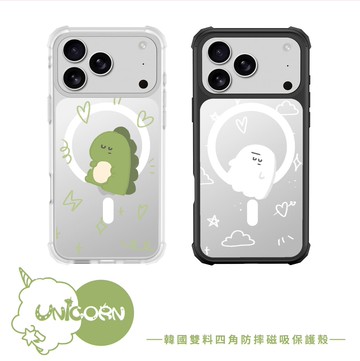 【多多欸DODOA x Unicorn聯名限量】韓國雙料四角防摔磁吸保護殼 iPhone Samsung 手機殼 防摔殼 透明殼 MagSafe 磁吸殼 i17Pro i17 i17ProMax i17Air i16Pro i16 S25