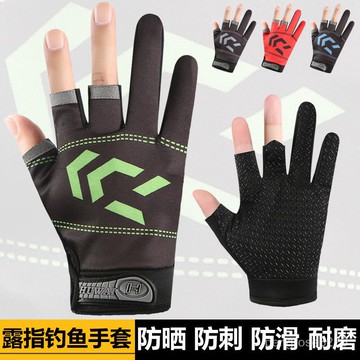 【優選精品】釣魚手套男女薄款夏季露三指防滑防水防刺防紮耐磨不粘餌專用手套ins日韓風 6V1D
