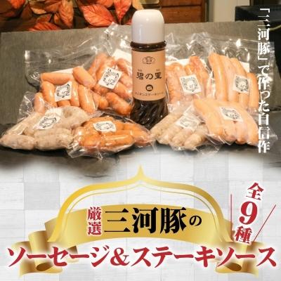 ふるさと納税 碧南市 厳選三河豚ソーセージステーキソース 全9種 ミニサイズ お弁当にぴったり　H094-027