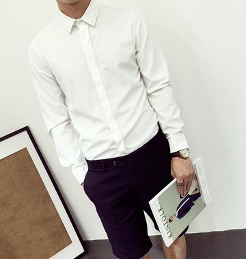 歐美 刺繡 夜店 潮流 正式 襯衫