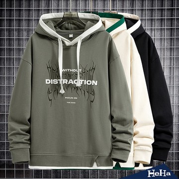 現貨 HeHa-連帽創意字母長袖上衣 三色