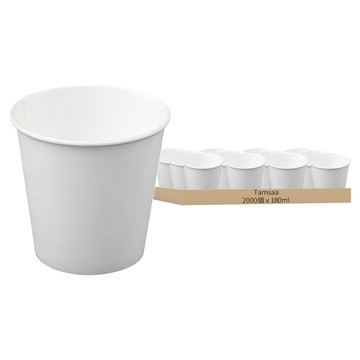 Tamsaa 純白紙杯 天然紙漿原紙製造 衛生的單獨包裝  2000個  1箱