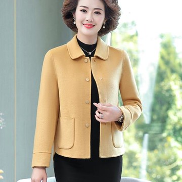 羊絨高貴雙面呢外套中老年女裝