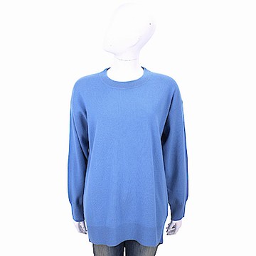 ALLUDE 喀什米爾蔚藍色圓領針織羊毛衫