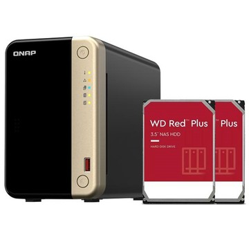 QNAP 〈促銷組合〉TS-264-8G NAS+WD 紅標 Plus 4TB(X2)