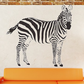 斑馬墻貼 斑馬紋墻貼紙 電視沙發床頭背景裝飾墻貼 動物墻貼創意1入