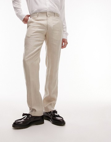 Topman beige suit trousers-Neutral