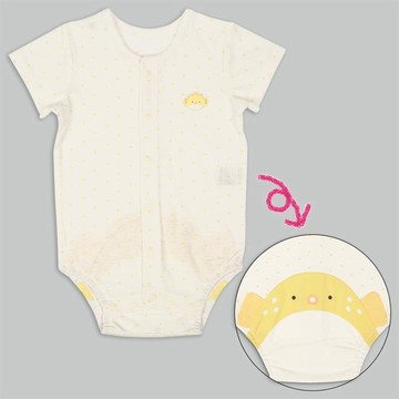 akachan honpo - 短袖包屁衣-海洋生物-黃色