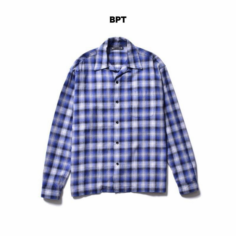 マインデニム MINEDENIM V.Nep Check Flannel Open Collar SH 全