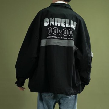 阿美咔嘰日系復古多袋寬松夾克BF工裝軍旅3M反光潮男港味風衣外套