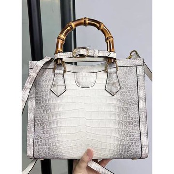 奢華鱷魚皮女包青年百搭真皮單肩斜挎包時尚新款手提手拎竹節方包