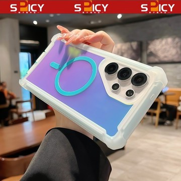 變色龍漸變磁吸 加厚太空盾 磨砂抗指紋 手機殼 適用三星S26 S25 S24 Ultra Plus A55 防摔殼