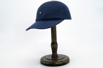 美式復古亞麻老帽-藍鯨色