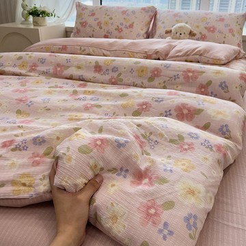 奶油風床包組 床上四件套 親膚柔軟 爆款單被套 學生 宿舍 床單 床上四件套