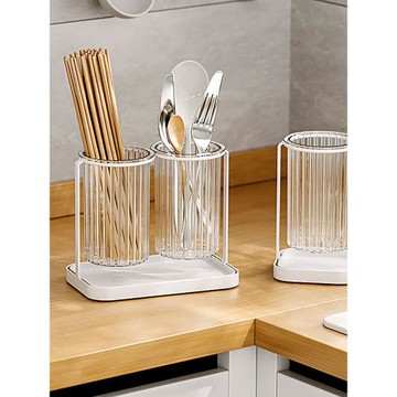 日式筷子筒廚房筷子籠可瀝水刀叉勺子家用筷子收納桶筷筒筷籠雙筒