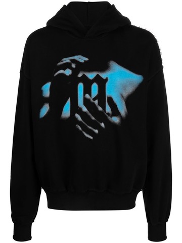 MISBHV - Precious M raw-stitch hoodie - men - Polyester/Cotton - L - Black