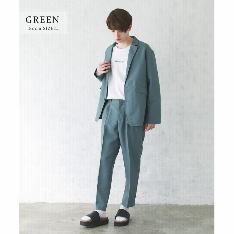 ザ カジュアル ポリトロ リラックス アーバンフィット テーラードジャケット テーパードパンツ セットアップ 2点セット販売 メンズ グリーン L The Casual 通販 Lineポイント最大1 0 Get Lineショッピング
