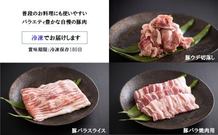 豚肉 豚バラ 焼肉用 スライス ウデ 切落し 食べ比べ 豚肉 セット 各300g×2 合計1.8kg 冷凍 宮崎県産 BBQ バーベキュー キャンプ 普段使い 薄切り うす切り 豚肉 腕 切り落とし 炒め物 真空包装 豚肉 小分け 収納スペース バラエティ 詰め合わせ 豚丼 肉巻き 送料無料 豚肉