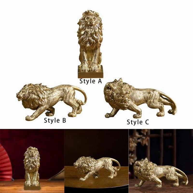 ライオンの金属製　彫刻 2体セット ライオン、の金属製彫刻 2個セット 真鍮、獅子、壁飾り