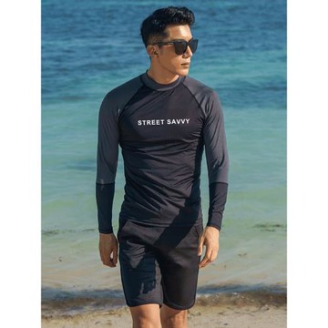 新款潛水服男款分體防曬長袖泳衣大碼浮潛服速干沖浪水母衣套裝備