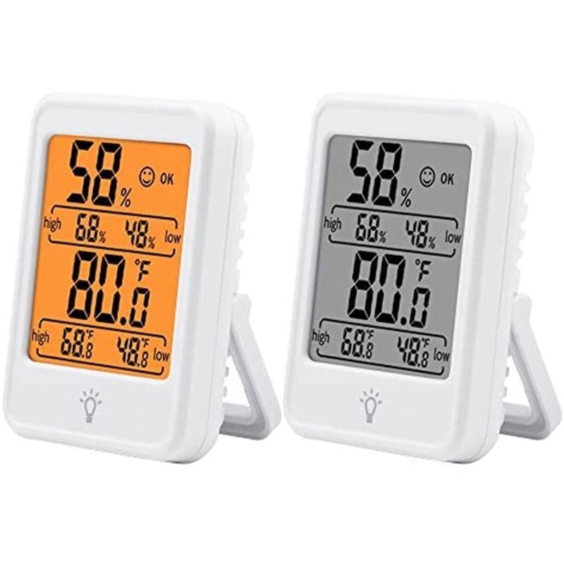 温湿度計 デジタル 湿度計 温度計 一個 室内 室外 キャンプ温度計 最高最低温湿度値表示 LCDバックライト機能付き 高精度 日本語説明書 通販  LINEポイント最大0.5%GET | LINEショッピング