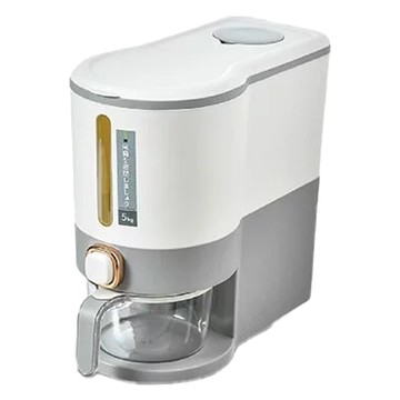 按壓式儲米桶 5KG 尺寸 35.5x19x33 cm  小(34 x 15 x 31.5cm)  珊瑚灰  1個