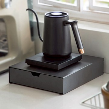 日本 霜山 桌上型層疊式收納置物抽屜盒 - 黑