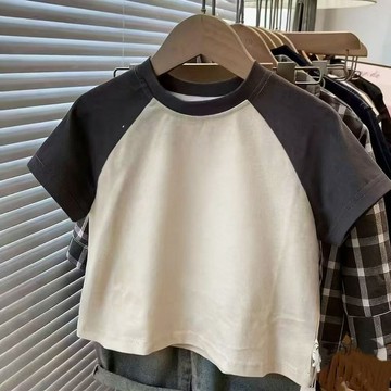 Healthy baby 夏天兒童短袖夏季男女童印花T恤寶寶洋氣百搭打底上衣t 男童短袖 兒童短袖 大學T