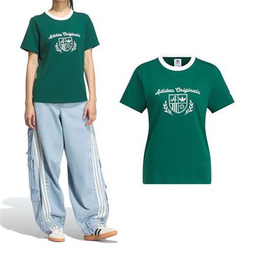Adidas CC SS Tee 女款 綠色 運動 休閒 上衣 圓領 亞規 短袖 JM8010