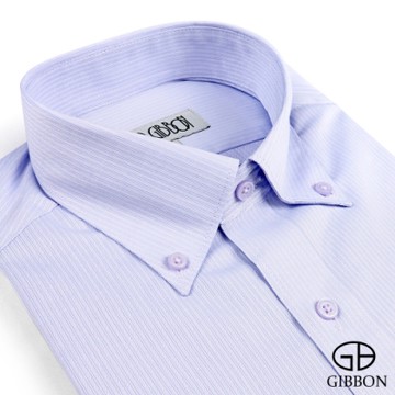 GIBBON 質感緹花紳仕長袖襯衫‧淺紫條