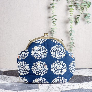 深藍 馬爾濟斯爆米花 復古金屬口金包 #包包 #可愛 #日式 #情人