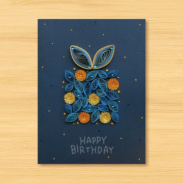 ( 2款供選擇 ) 手工捲紙卡片 _ 星空系列 - 來自遠方的生日祝福