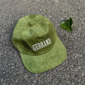 Gebrand基礎刺繡字母平檐帽燈芯絨棒球帽街頭滑板涂鴉美式復古