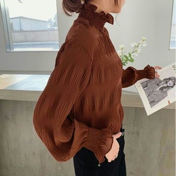 品牌折扣店特價女裝歐貨春秋蕾絲打底衫大碼內搭高領洋氣網紗上衣